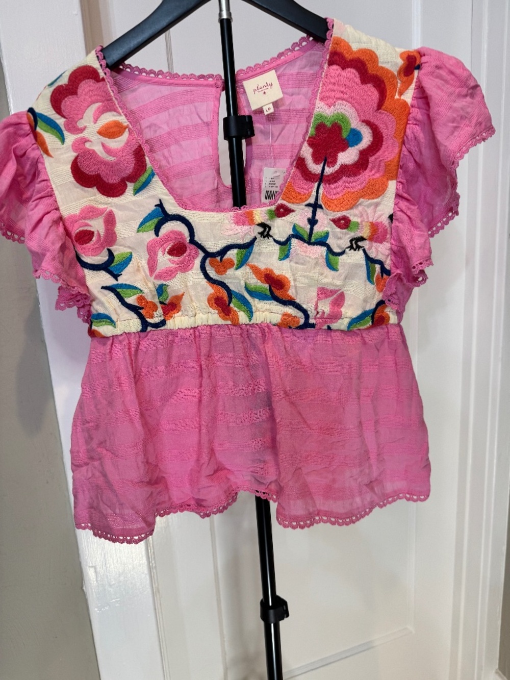 NWT Anthropologie Plenty by Tracy Reese Embroidered baby doll blouse